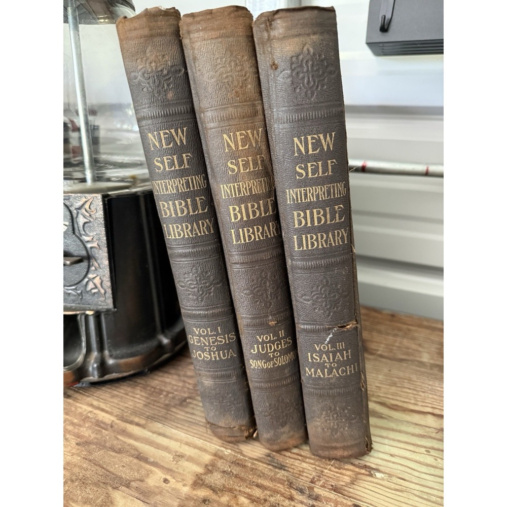 1912 New Self Interpreting Bible Volumes I, II,‎ III Bible Educational Society
